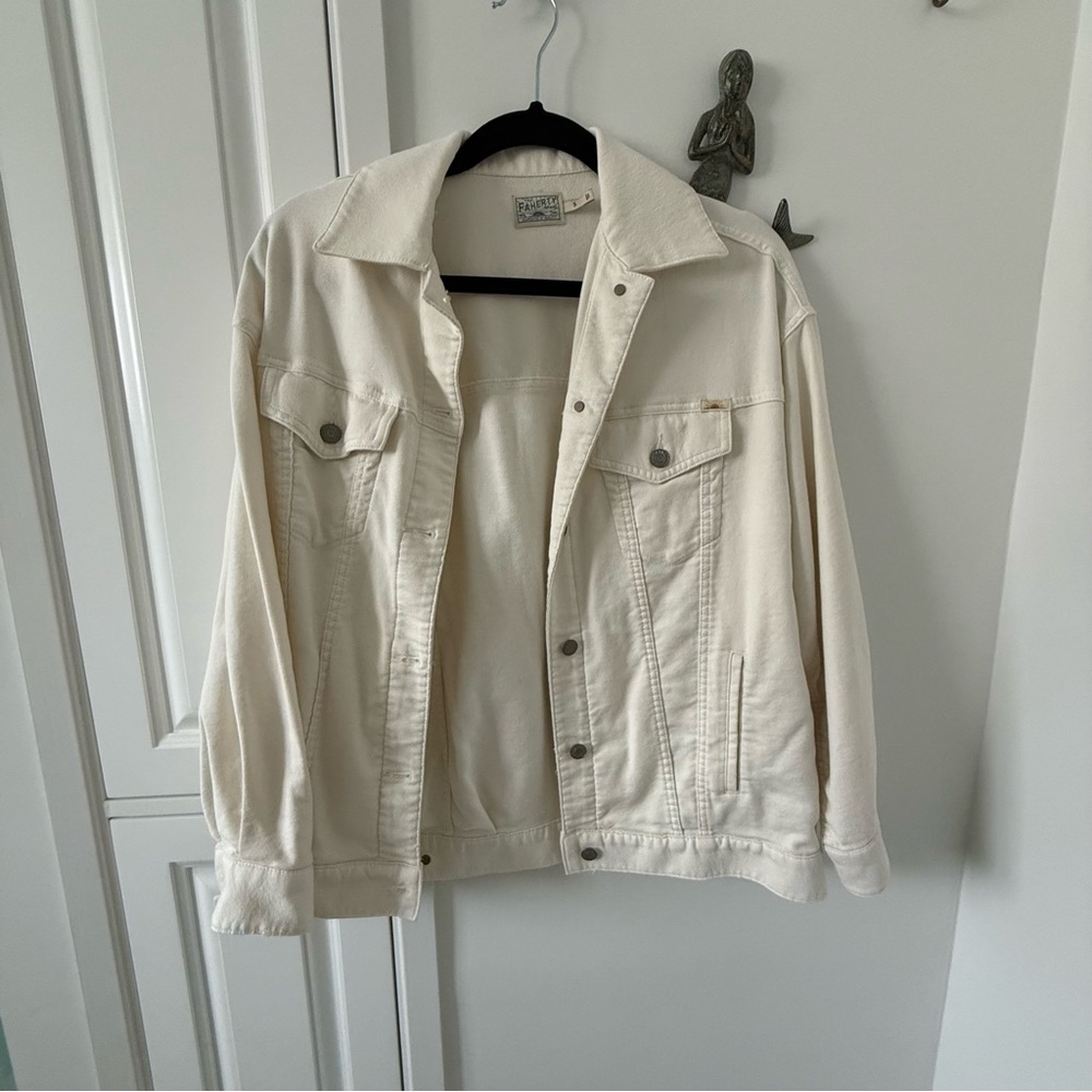 Faherty Women's Cream Denim Jacket